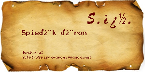 Spisák Áron névjegykártya